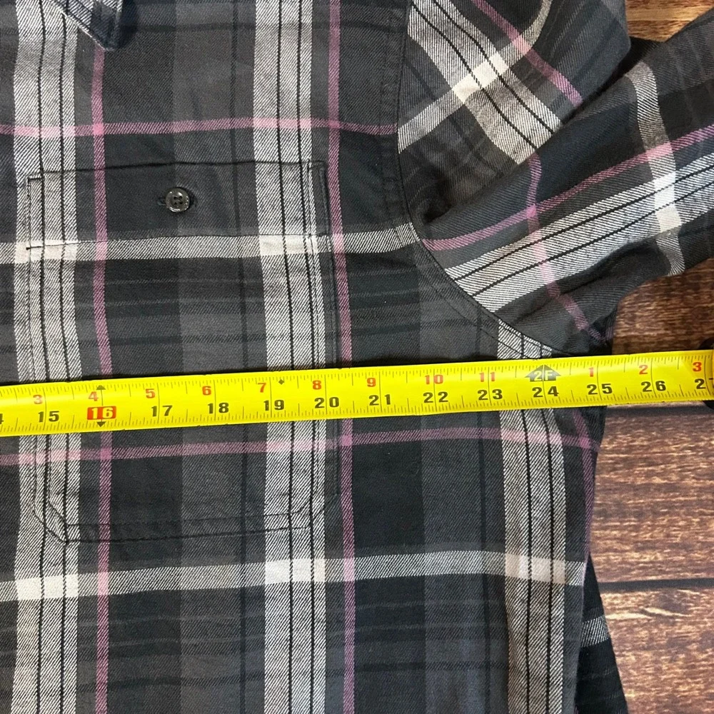 The North Face Mens XL Plaid Flannel Button Down Shirt Long Sleeve Grey Purple